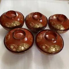 オレンジ色 蓋つき煮物椀 5個セット - メルカリ