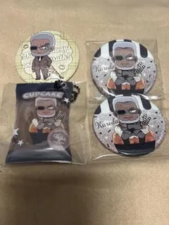 名探偵コナン　黒田兵衛　缶バッジ　おやつキーホルダー　デフォルメねこ