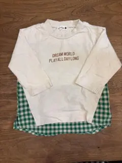 【branshes】ギンガムチェック柄切替長袖Tシャツ