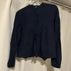 Muji ネイビー 長袖シャツ Sサイズ