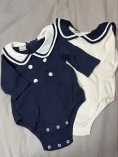 セーラー襟ロンパース 2枚セット 双子
