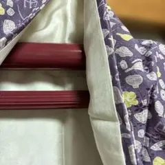 紫色の花模様 小紋着物、お茶小道具柄、お茶会用、新品、しつけ糸有り、美品、