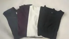 GUソフトリブクルーネック長袖Tシャツ4点セット