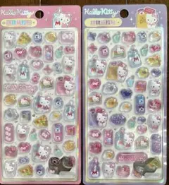 【海外正規品】　ハローキティ　立体シール　3Dシール　2枚セット　ラメ入り