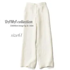 DAMA ダーマコレクション　リネンセミワイドパンツ オフ白　股下74
