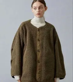 【CLANE/クラネ】リバーシブルボアジャケット カーキ サイズ1