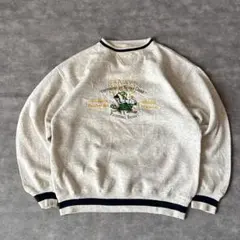NOTRE DAME カレッジ刺繍スウェット L 刺繍ロゴ　霜降り系　メンズ古着