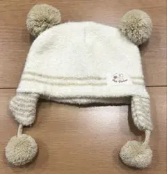 ベビー帽子 耳付きニット帽　フリーサイズ
