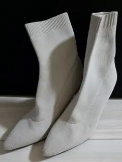 RANDA ソフトストレッチニットソックスブーツ アイボリー