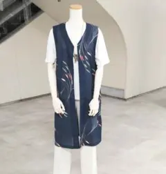 25ss yori 美品 ラメクローバーシアーシャツ ネイビー ブラウス 刺繍