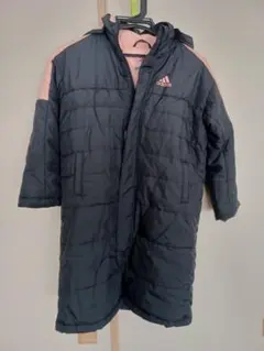 adidas 女の子 ダウン ベンチコート 120cm ブラック/ピンク