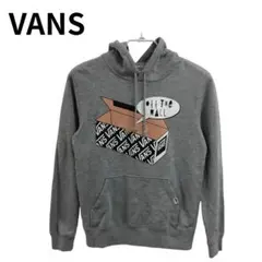 VANS ボックスデザイン グレー系 パーカー カジュアル プリントロゴのサムネイル