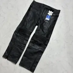 未使用✨パンチング レザー バイクパンツ ブラック 本革 バイカー 2XL相当のサムネイル
