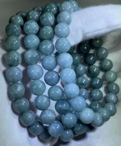 幻の藍水】ミャンマー産本翡翠ブレスレット濃緑 逸品 6mm 天然無処理