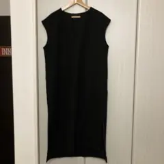 茶色ノースリーブ Vネックジャンバースカート