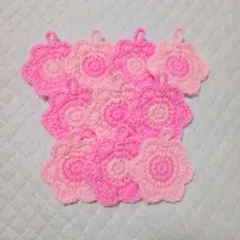 お花のミニたわし10枚(ピンク)