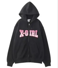 X-girl FAUX FUR LOGO ZIP UP SWEAT HOODIE