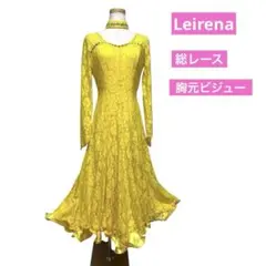 7007☆L オレンジ 花モチーフ スタンダードドレス 社交ダンス - メルカリ