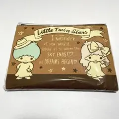 サンリオ　リトルツインスターズ　布製フラットポーチL