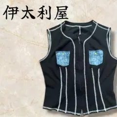 伊太利屋 デニムベスト ジレ 装飾付き ブルー 9 2026年最新】伊太利屋 レディース ベスト・ジレ・ビスチェの人気