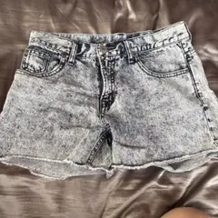 ケミカルウォッシュ デニムショートパンツ Lサイズ