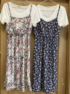 花柄キャミワンピース　2枚セット