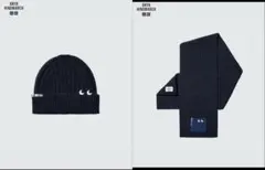 ユニクロ アニヤハインドマーチ 2023年 セット マフラー ビーニー ネイビー