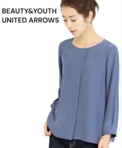 良品BEAUTY&YOUTH ブルー 長袖 ブラウス