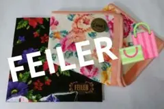 フェイラー  シニュール織薔薇模様ハンカチ 新品未使用  フェイラー袋付き