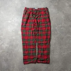 C37OLDNAVYオールドネイビータータンチェックイージーパジャマパンツレッド