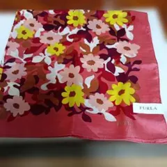 ❤fURLA 花柄 シルクスカーフ 大判華やか美品❤タグ付き❤