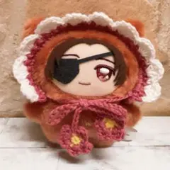ちみけもマスコット ぬい服 ぬい帽子 ボンネット ピンク