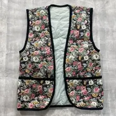 ダウンベスト花柄