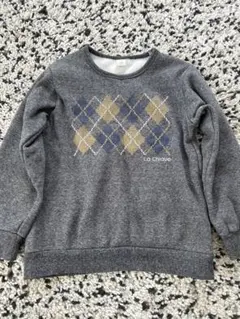 La Chiave アーガイル柄 トレーナー 120 長袖 裏起毛 トップス