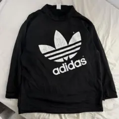 old adidas デサント製 日本製 ビッグトレフォイル スウェット 黒