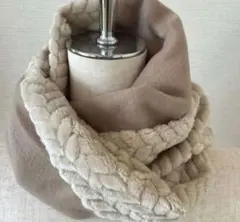 【再販】大人気❤️ベージュ❤️ジャガードボア　スヌード　マフラー