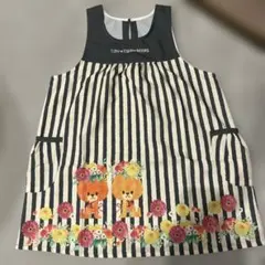 専用　学研　希少　ルルロロエプロン ストライプ 花柄