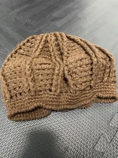 『新品』ブラウン編み込みニット帽