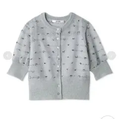 SNIDEL　フラワーライクシアーカーディガン　ライトブルー　中古品