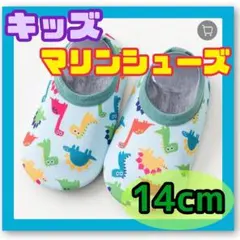 【14cm】キッズ　マリンシューズ　恐竜　ウォーター　海　プール