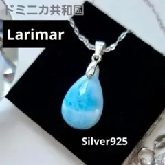 Silver925 Larimar ペンダントトップ ネックレス ラリマー
