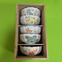 【未使用】有田焼 親子鉢 10点セット 木箱入 小鉢 大小セット 四季の和花