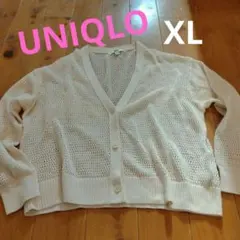 【美品】ユニクロ　メッシュショートカーディガン　XLサイズ　251-445197