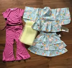 90サイズ　女の子　浴衣　セットアップ