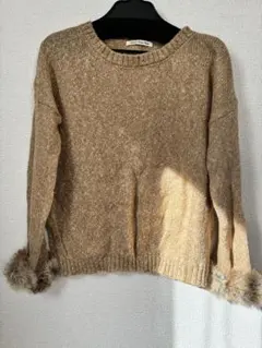 Natural Beauty Basic ベージュニットセーターM