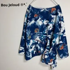 Bou Jeloud カットソー ブルー 総柄 花柄 秋冬 良品のサムネイル