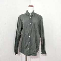 AZUL by moussy カーキ コットンシャツ（M）長袖 無地 シンプル