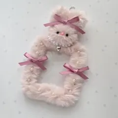 送料無料☆モール人形うさぎトレカケースキーホルダー　ベビーピンク　 モールドール