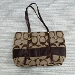 COACH コーチ　ロゴ トートバッグ ベージュ/ブラウン　マルチカラー