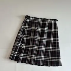 バーバリー ブルーレーベル ノバチェック プリーツ ラップ ミニスカート